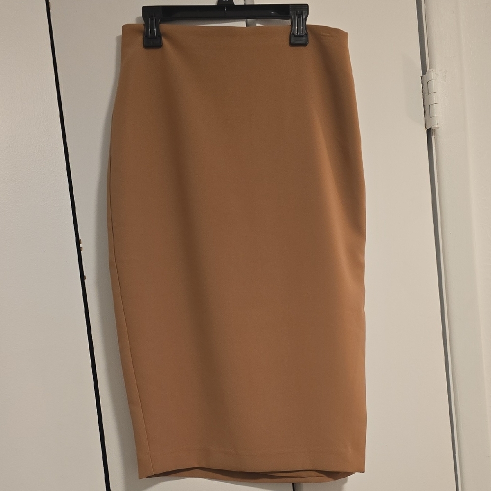 Express Camel Pencil Skirt